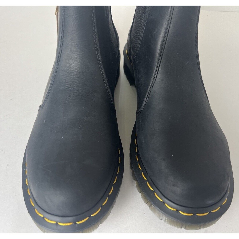 Dr. Martens Black Leather Chelsea Fur-Lined Combat Boot - Picture 8 of 12